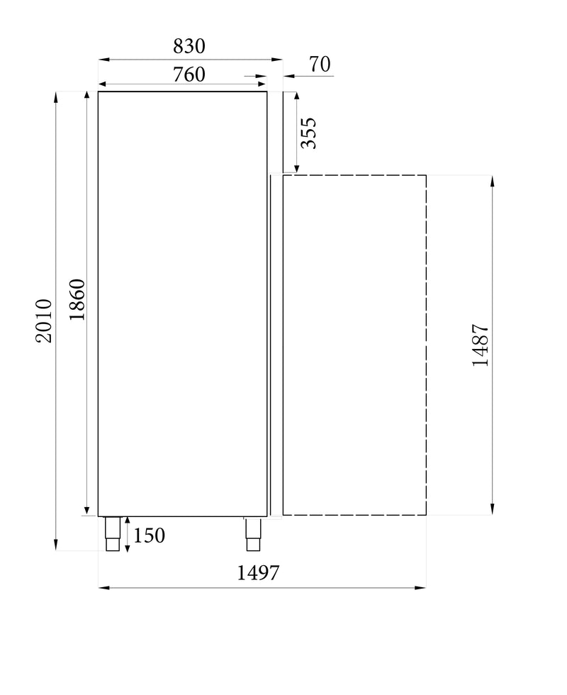 CONGÉLATEUR COMBISTEEL RFS 1 PORTE VITRÉE