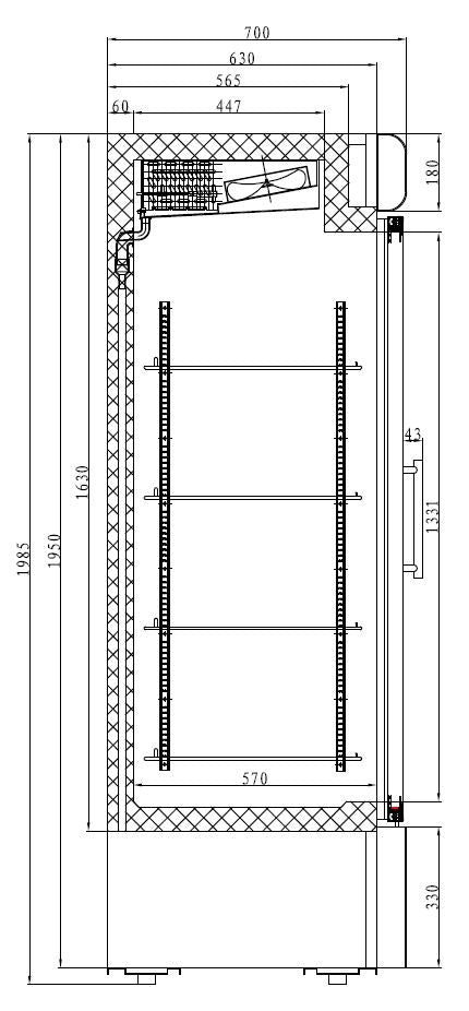 COMBISTEEL VRIESKAST 1 GLAZEN DEUR