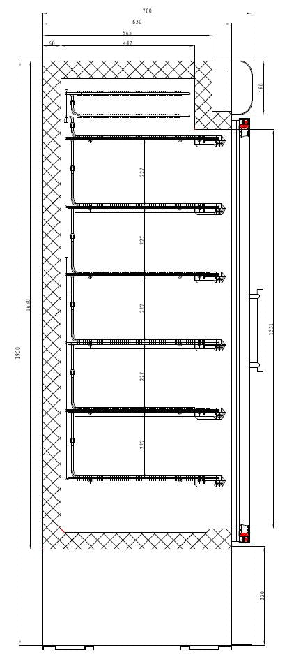 COMBISTEEL VRIESKAST 1 GLAZEN DEUR