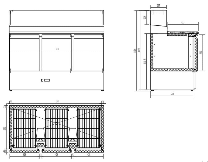 COMBISTEEL PIZZATAFEL 3 DEUREN