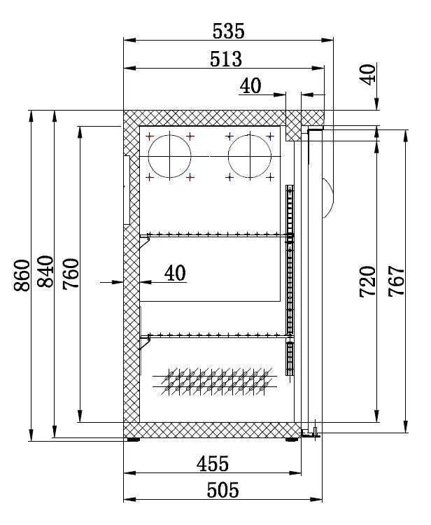 COMBISTEEL BARKÜHLER SCHWARZ 2 TÜREN