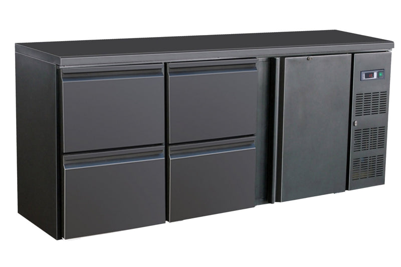 COMBISTEEL BAR COOLER NOIR 1 PORTE ET 4 TIROIRS 