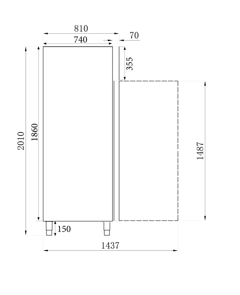 RÉFRIGÉRATEUR COMBISTEEL RFS+ALU 600 LTR STATIQUE