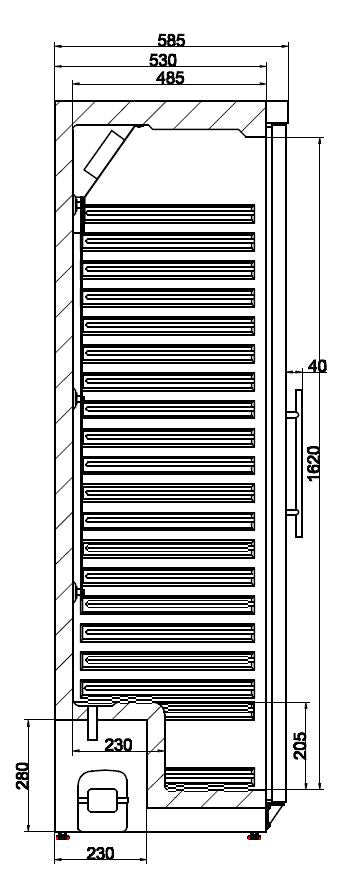 COMBISTEEL KÜHLSCHRANK 1 GLASTÜR