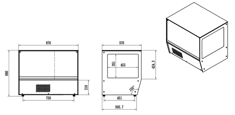 VITRINE RÉFRIGÉRÉE COMBISTEEL 159L