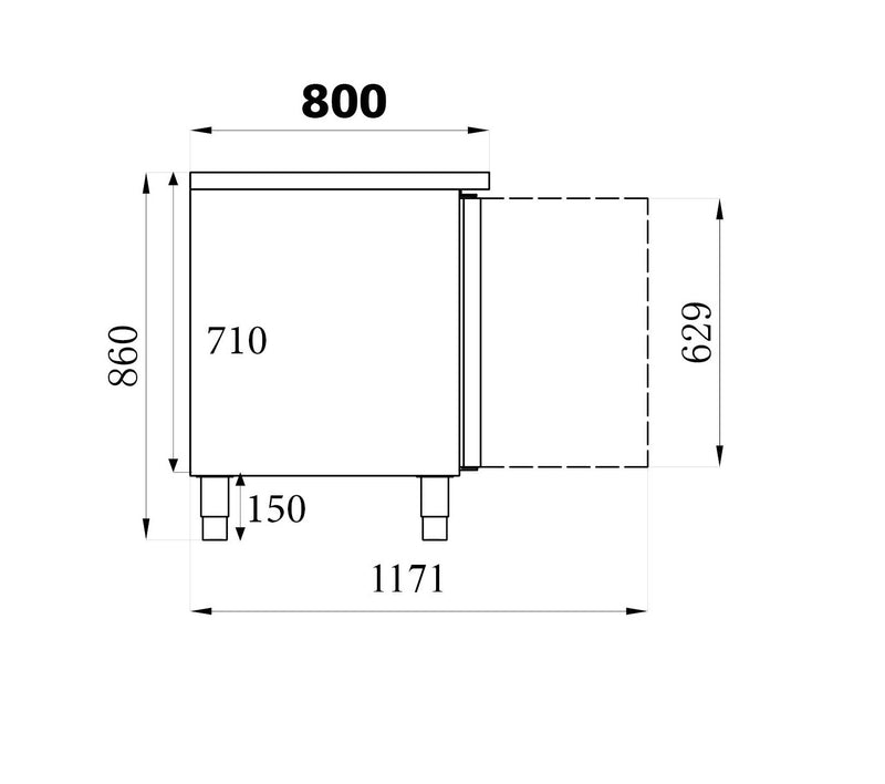 COMPTOIR RÉFRIGÉRÉ DE BOULANGERIE COMBISTEEL 2 PORTES 