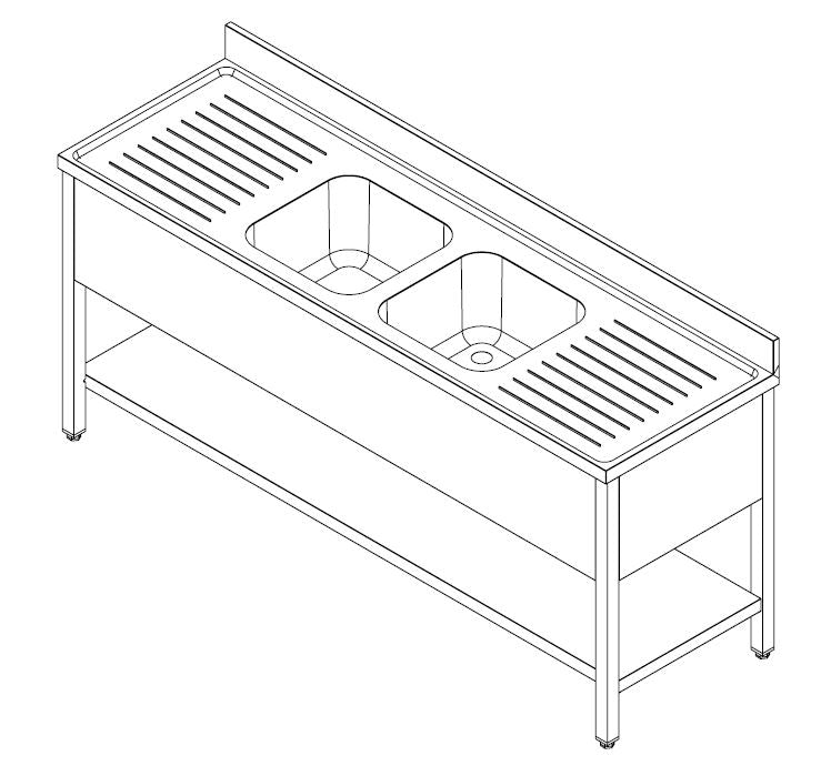 BASE D'ÉVIER COMBISTEEL 700 AMOVIBLE 2 MID 2000 