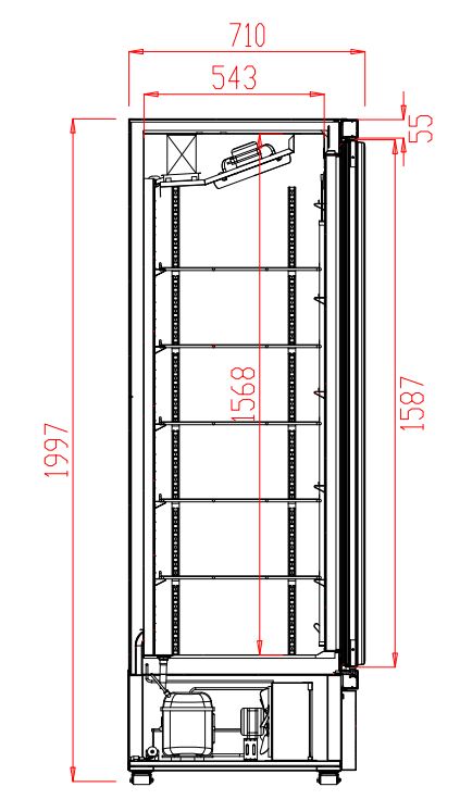 COMBISTEEL KÜHLSCHRANK 2 GLASTÜREN JDE-1000R