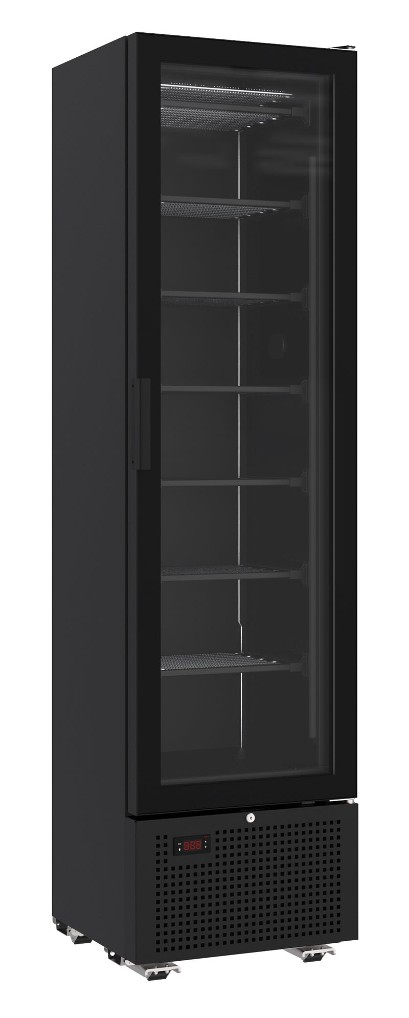 CONGÉLATEUR COMBISTEEL 1 PORTE VITRÉE NOIR 221L