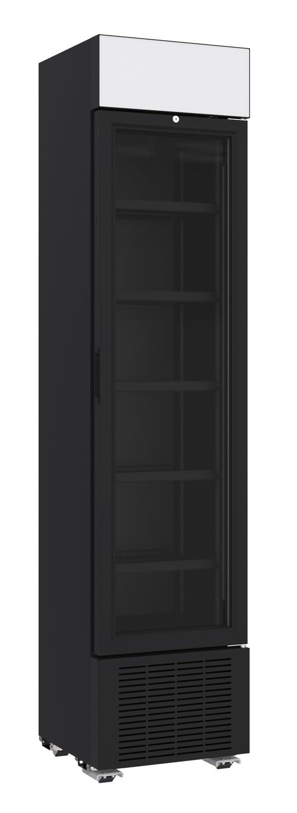 COMBISTEEL KÜHLSCHRANK 1 GLASTÜR SCHWARZ 232L