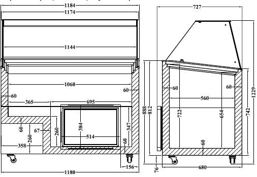 VITRINE À GLACE COMBISTEEL JAVA 8x5 LTR