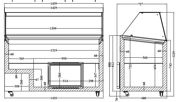 COMBISTEEL SPEISEISVITRINE TENERIFE 10X5 LTR