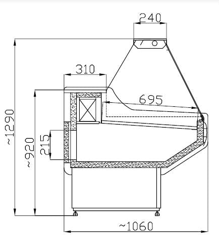 COMBISTEEL KÜHLVITRINE OWEN 1.5