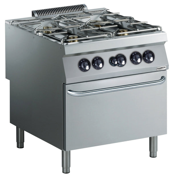 COMBISTEEL PRO 900 GASHERD 4 BR. MIT GAS BACKOFEN