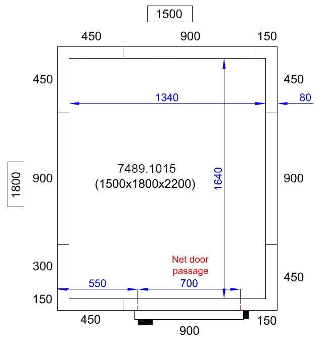 COMBISTEEL KOEL- EN VRIESCEL 1500X1800X2200