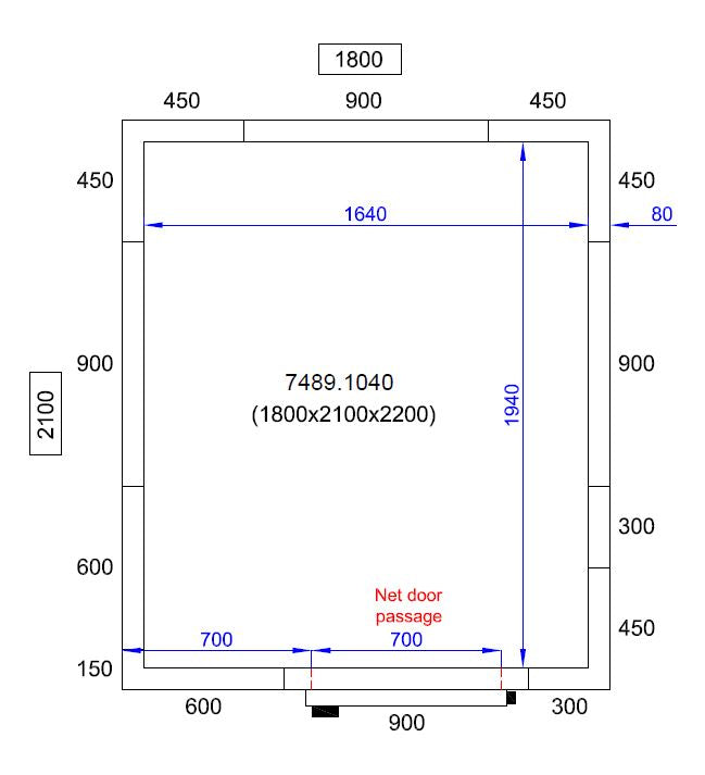 COMBISTEEL KOEL- EN VRIESCEL 1800X2100X2200