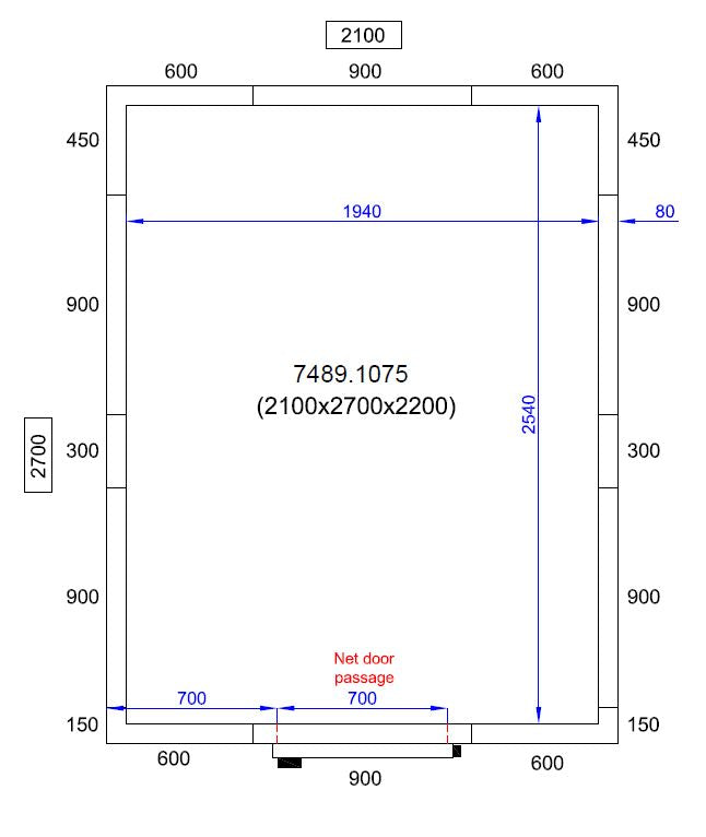 COMBISTEEL KÜHL UND FRIERZELL 2100X2700X2200