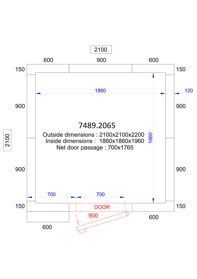 COMBISTEEL KOEL- EN VRIESCEL 2100x2100x2200 - 120 MM