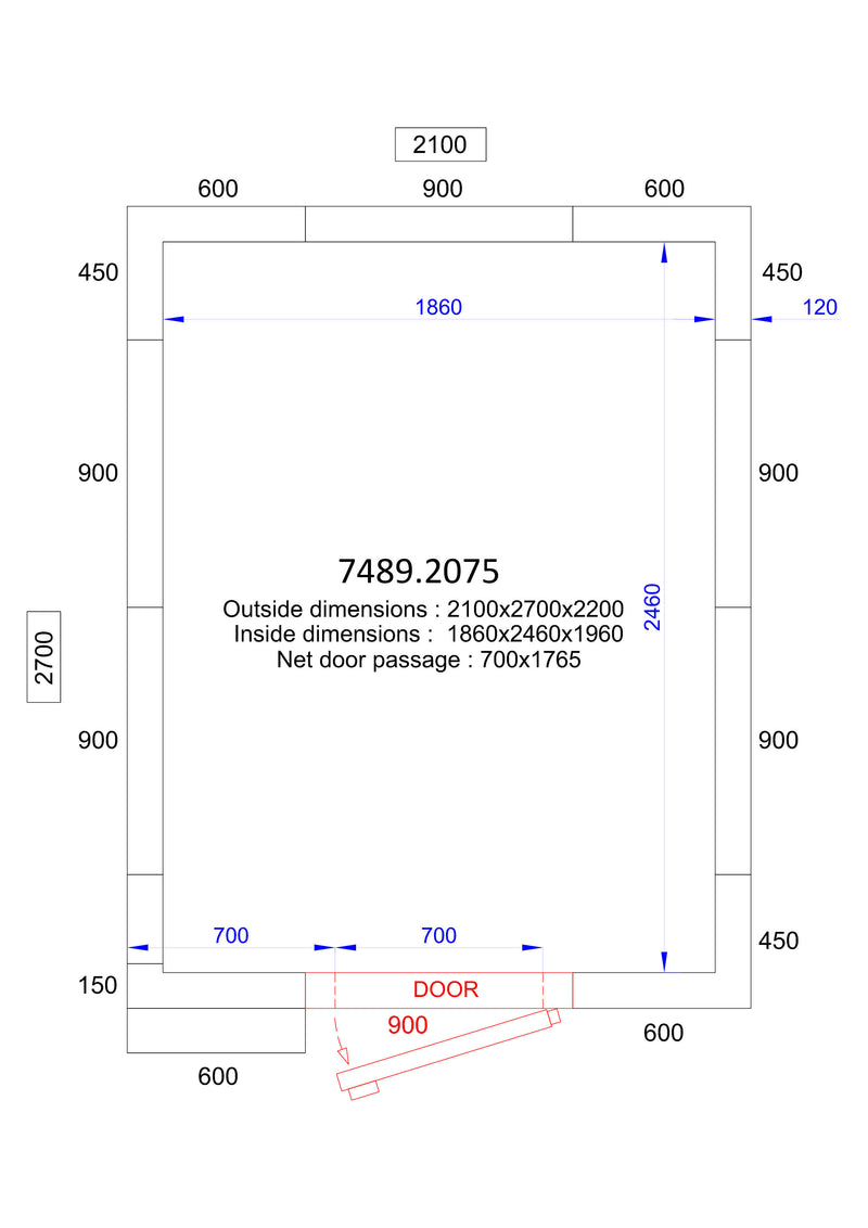 COMBISTEEL KÜHL UND FRIERZELL 2100x2700x2200 - 120 MM