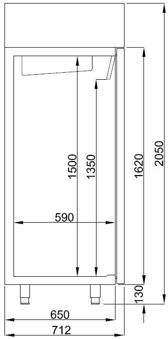 COMBISTEEL KOELKAST RVS 1200 LTR