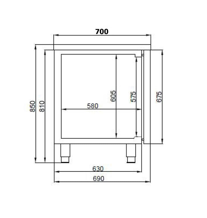 COMBISTEEL 700 KÜHLTISCH 2 TÜREN EXCL. MOTOR