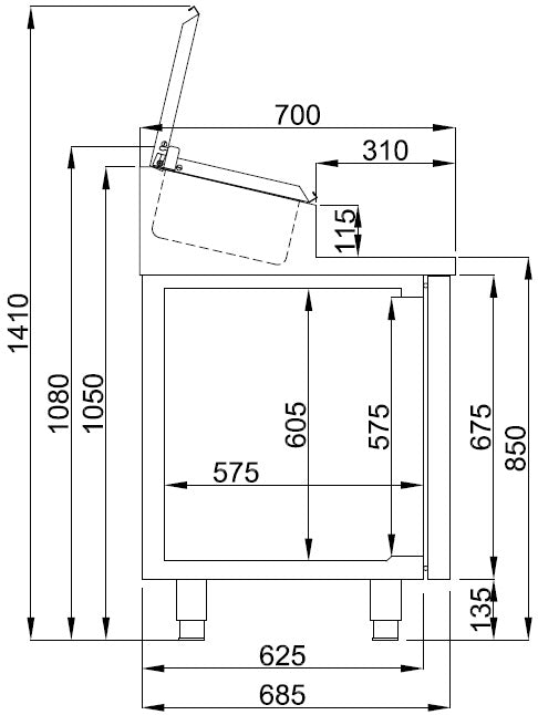 SALADETTE COMBISTEEL 2 PORTES 7x CONTENEURS 1/3GN