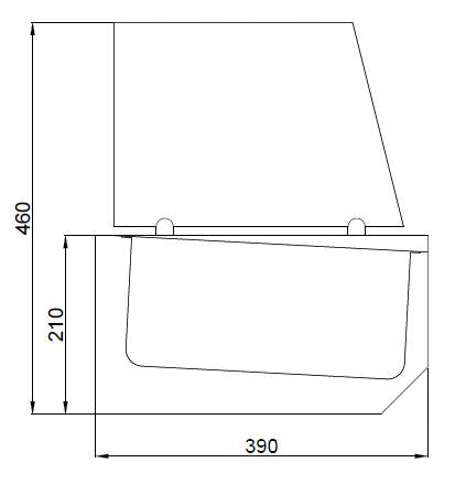 COMBISTEEL BOVENGEMONTEERDE VITRINEKAST 6X 1/3 GN 