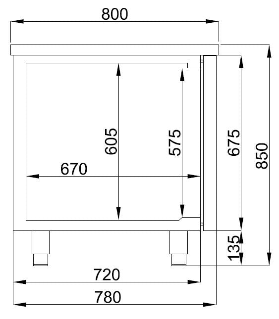 COMPTOIR RÉFRIGÉRÉ DE BOULANGERIE COMBISTEEL AVEC 2 PORTES 