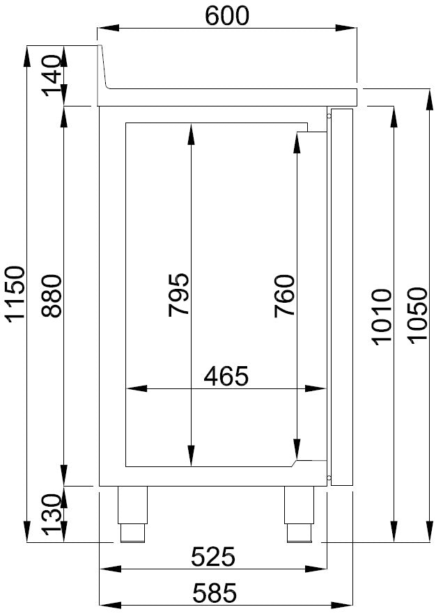 COMBISTEEL 600 TABLE RÉFRIGÉRÉE 3 PORTES AVEC TIROIR POUR CAFÉ 