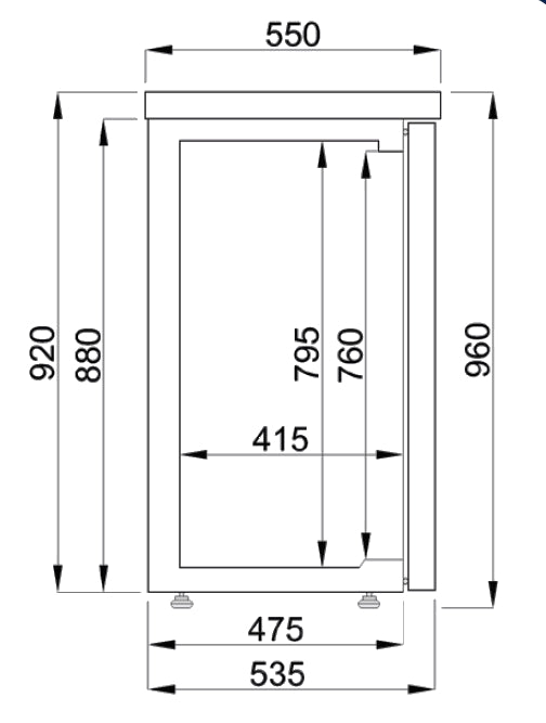 COMBISTEEL BARKÜHLER SCHWARZ 3 GLASTÜREN