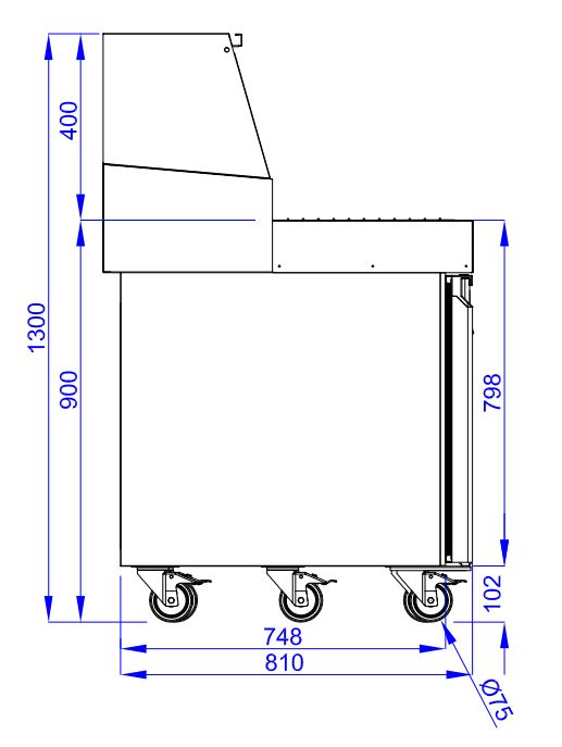 COMBISTEEL PIZZATISCH 2 TÜREN 9x 1/3GN BEHÄLTER