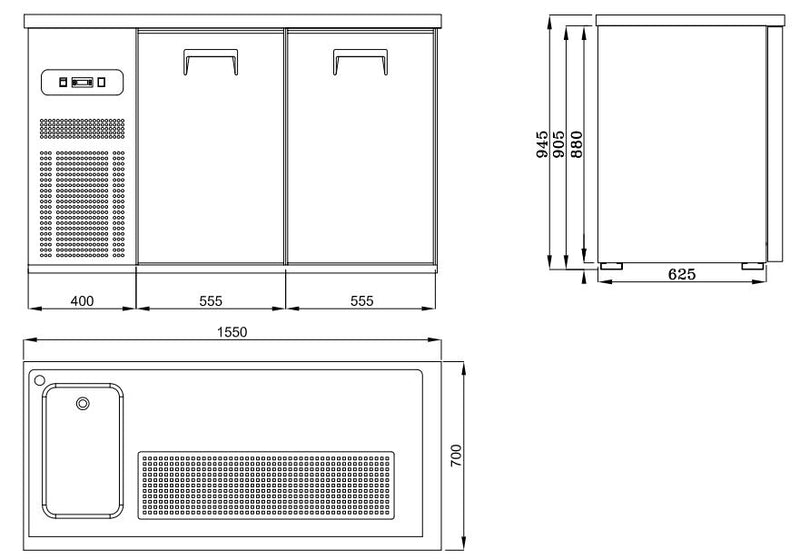 COMBISTEEL BIERKAST 2 DEUREN 1L 