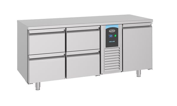 COMPTOIR RÉFRIGÉRÉ COMBISTEEL 700 1 PORTE ET 4 TIROIRS MONOBLOC 