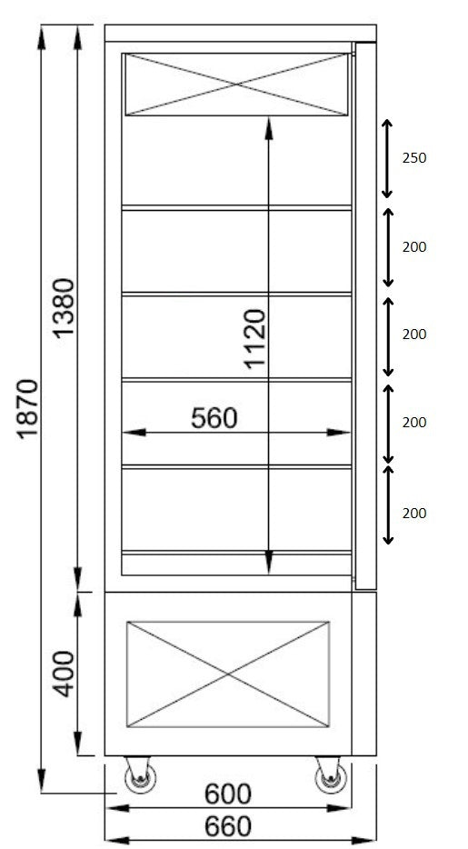 COMBISTEEL GEKOELDE GEBAKVITRINEKAST