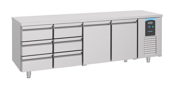 COMBISTEEL 700 KOELKASTTAFEL 2 DEUREN 6 LADEN ENERGY LINE 