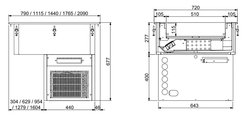 COMBISTEEL INBOUWKOELSCHAAL RECIRCULATIEKOELING 2/1 - 160MM 