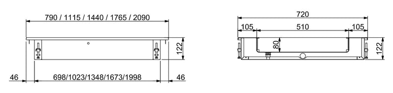 COMBISTEEL EINBAU CRUSHED ICE WANNE 2/1