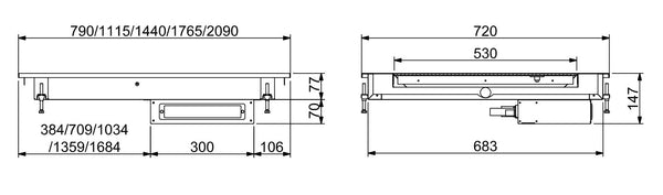 COMBISTEEL EINBAU HEIZPLATTE KERAMIK 4/1 - SCHWARZ