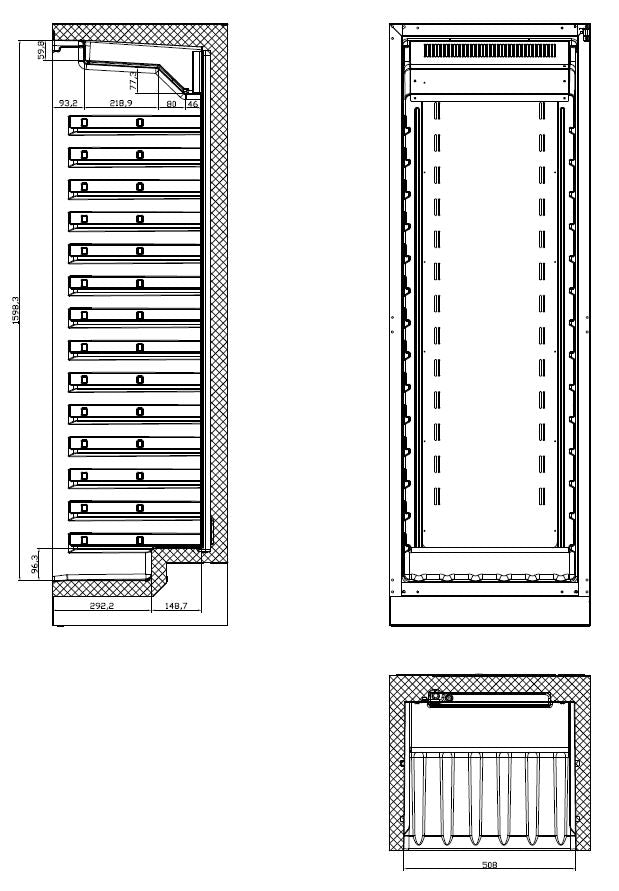 COMBISTEEL WEINKÜHLSCHRANKE 325L SINGLE ZONE