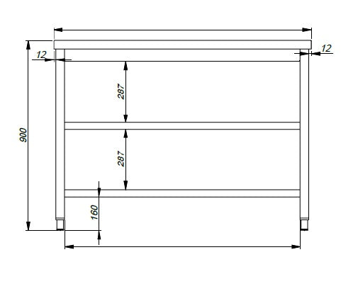 TABLE DE TRAVAIL COMBISTEEL 600 2 NIVEAUX 1700 