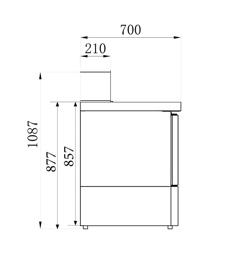 COMBISTEEL PIZZATISCH 3 TÜREN