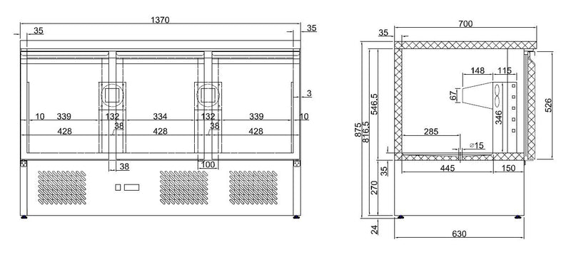 COMBISTEEL KÜHLTISCH 3 TÜREN