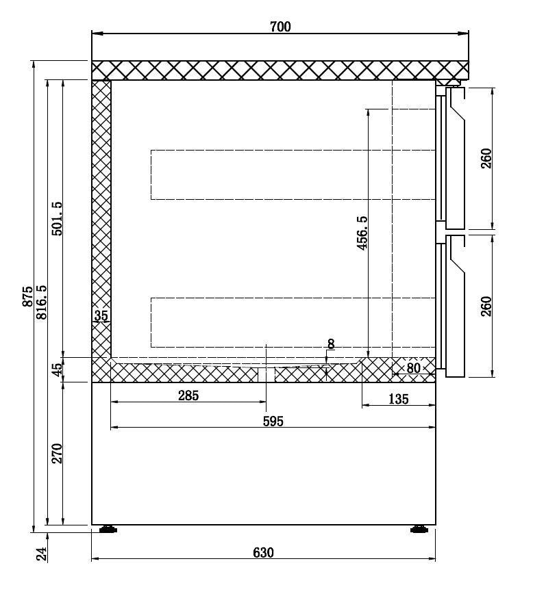 TABLE RÉFRIGÉRÉE COMBISTEEL 6 TIROIRS