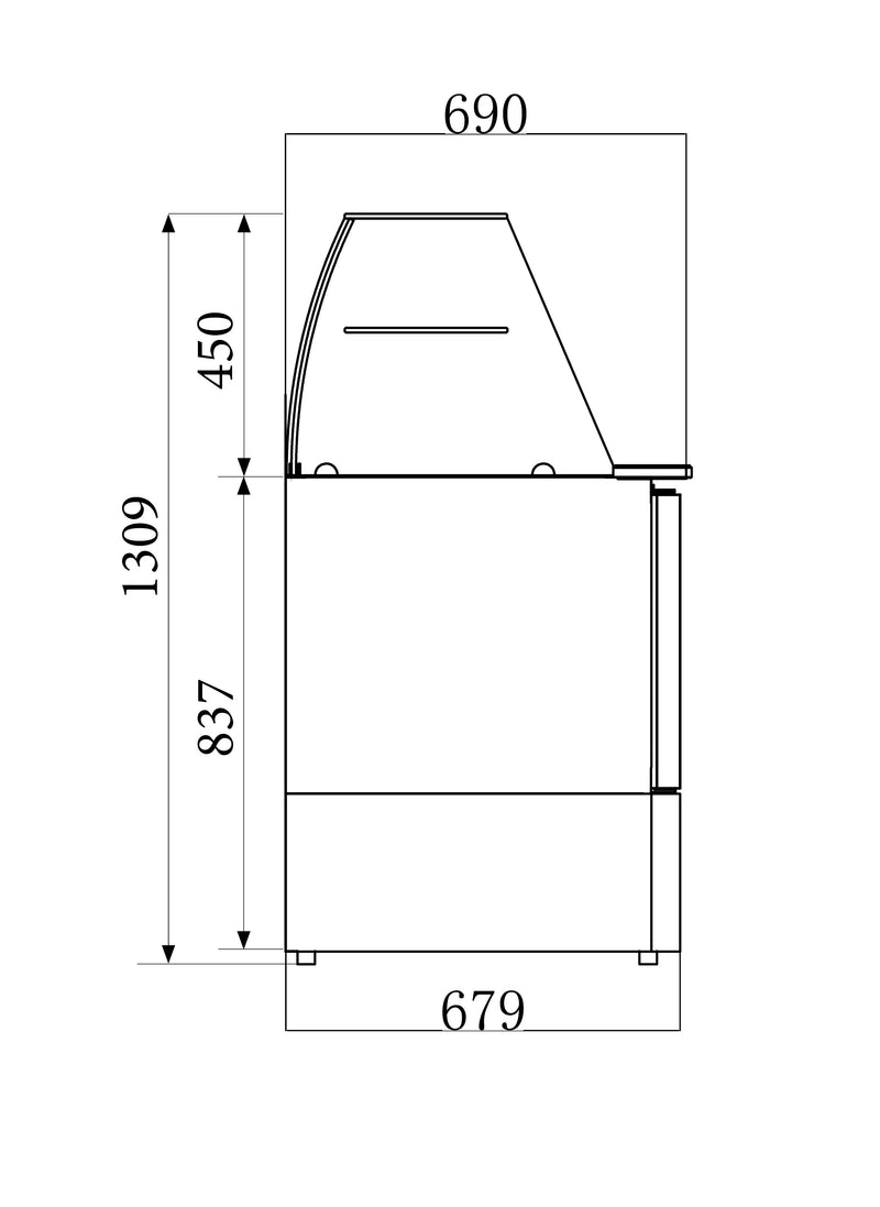 COMBISTEEL GEKÜHLTE SALADETTE MIT GLAS  2 TÜREN