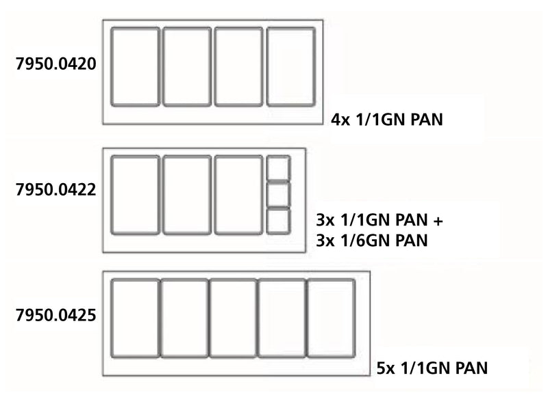 TABLE RÉFRIGÉRÉE COMBISTEEL 700 AVEC 2 PORTES VITRÉES 3X 1/1 + 3X 1/6 GN 