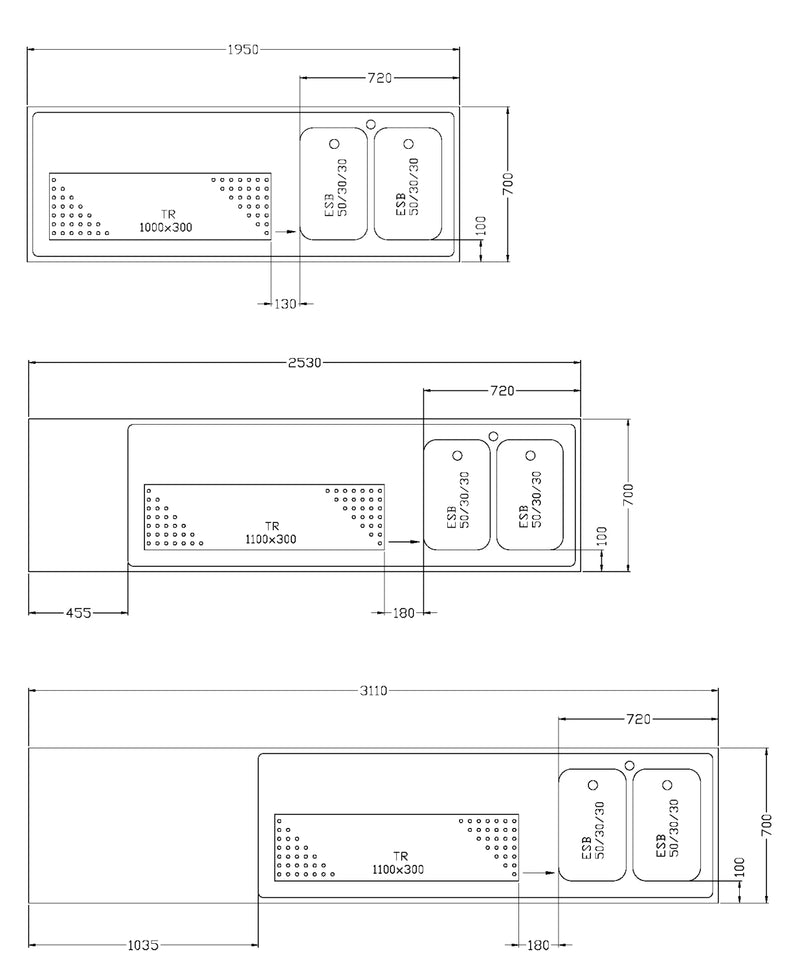 Couvercle de comptoir de bar NordCap SAD 3110-2 CNS