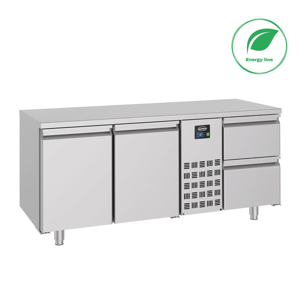 COMPTOIR RÉFRIGÉRÉ COMBISTEEL 700 2 PORTES ET 2 TIROIRS MONOBLOC ENERGY LINE 