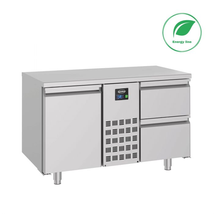 COMBISTEEL 700 GEKOELDE WERKBANK 1 DEUR EN 2 LADEN MONOBLOCK 