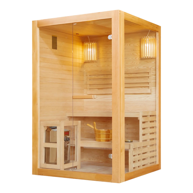 Sanotechnik Finse sauna PANORAMA sauna 2 pers.130x120x200 cm