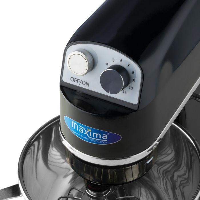 MAXIMA Gastro Planetaire Mixer - 7 l - Tot 2 kg deeg - Zwart